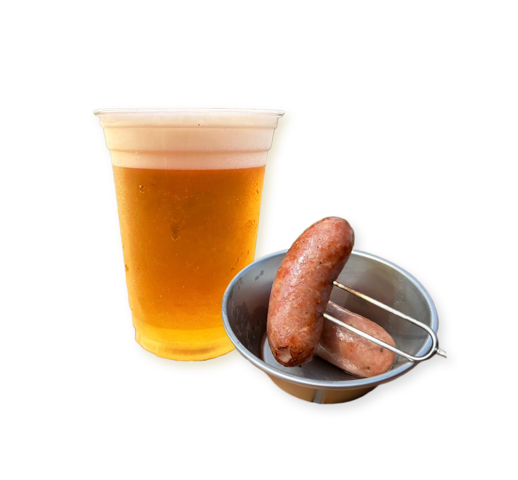 生ビールとソーセージ